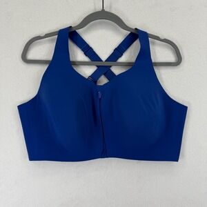 Knick Knix Catalyst Front Zip Sports Bra Size 8++ 40F Blue Nylon Spandex